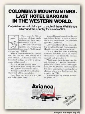 avianca jugando al low cost en los 70`s.. a U$75 cualquier destino de conexion nacional.