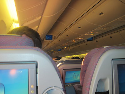 cabina del 767 de LAN antes de aterrizar