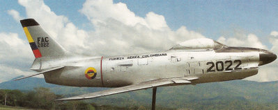 El famoso F-86K donado por el Gobierno Venezolano y en colores ficticios de la FAC.