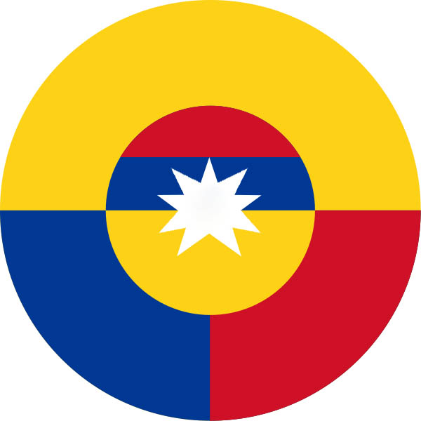 De 1927 a 1953. Modelo adoptado por el decreto 289 del 21 de febrero de 1927. El primer avión que lo usó fue el Falcon 0-1 que hizo el vuelo Nueva York - Bogotá en 1927. La única diferencia con la actual cucarda es que tenía una estrella de 9 puntas.