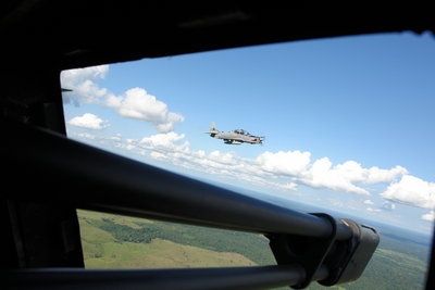 AC-47T Fantasma y A-29B Supertucano, foto propiedad de la FAC