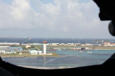 Vista de la aproximación al aeropuerto de Male