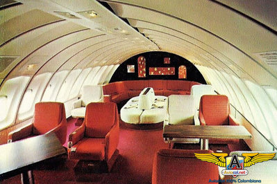 Interior del primer 747 de Avianca (Foto: colección Didier Pinçon)