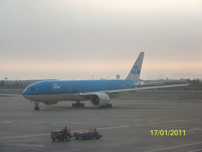 Llegada del 777 de KLM. Dentro de 10 dias me regreso a Europa, pero hoy voy a Arequipa.