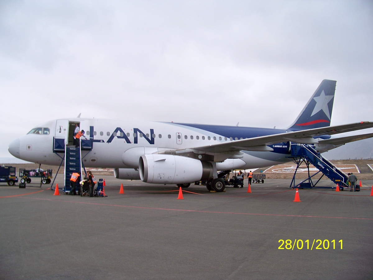 A319 de Lan 2:00pm hora local. Arequipa.