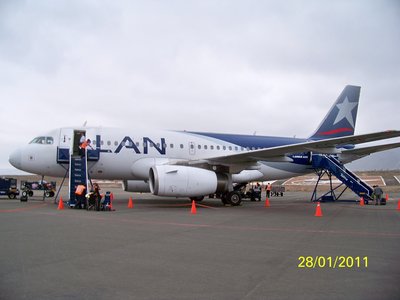 A319 de Lan 2:00pm hora local. Arequipa.