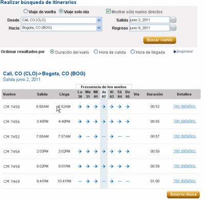 Itinerario a Junio 2 de 2011