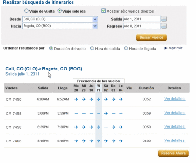 Itinerario a Julio de 2011