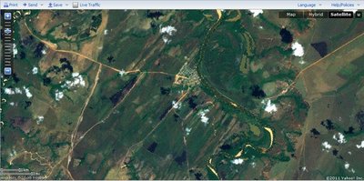Vista satelital Aeropuerto Moerelia Puerto Gaitan.