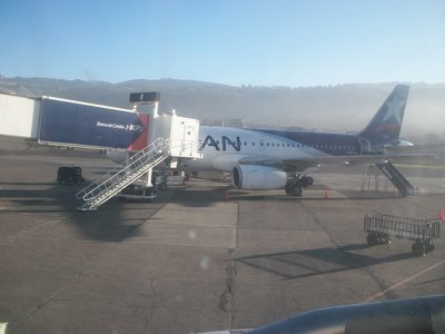 En mi silla en el A319 de LAN Peru