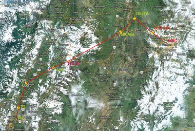 Ruta geografica del vuelo a realizar