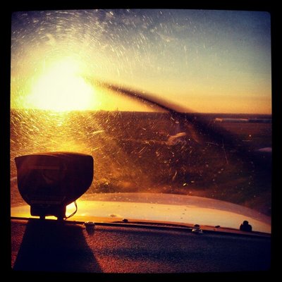 Flying at sunset...