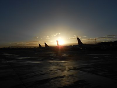 Linda vista del puente aereo pasada las 6 de la mañana.