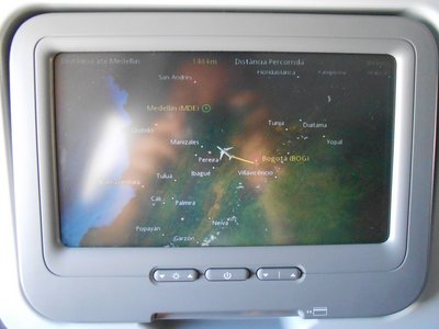 Pantalla del mapa del vuelo.