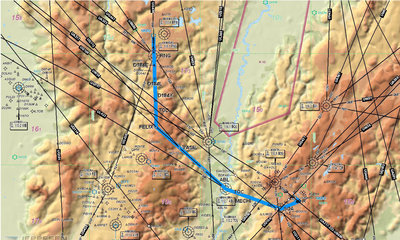 Mapa del recorrido del avión, para los pilotos virtuales de Aviacol.