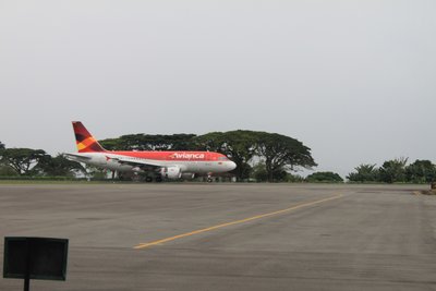 Llegando un A318 de Avianca.