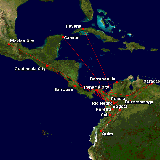 Rutas Internacionales Copa Airlines Colombia