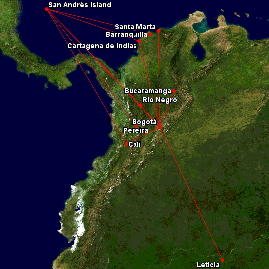 Rutas Nacionales Copa Airlines Colombia