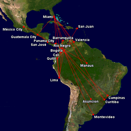 Rutas Internacionales TAMPA Cargo