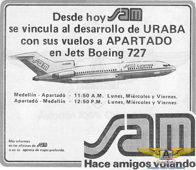 Publicidad SAM - Aviacol.net El Portal de la Aviación Colombiana