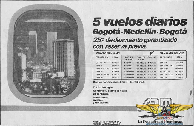 Publicidad SAM - Aviacol.net El Portal de la Aviación Colombiana