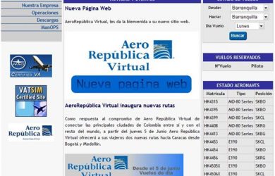 Nuevo Sitio Web AeroRep&uacute;blica Virtual
