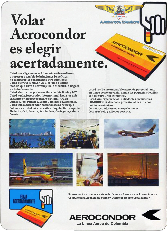 Publicidad Aerocóndor 1978