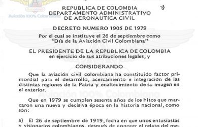 INSTITUCIÓN DEL DÍA DE LA AVIACIÓN CIVIL COLOMBIANA Y DE LA ORDEN DE LA CRUZ DEL MÉRITO AERONÁUTICO CIVIL