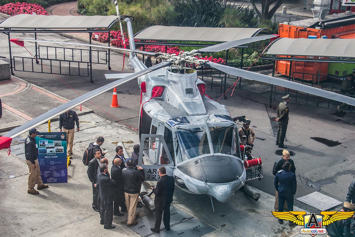 Bell 412EP de la Aviación Naval Colombiana en Expodefensa