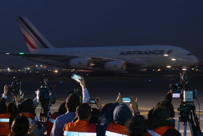 Primer vuelo de Air France en A380 a Ciudad de México.