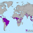 Mapa de distribución del Virus Zika a Enero de 2016
