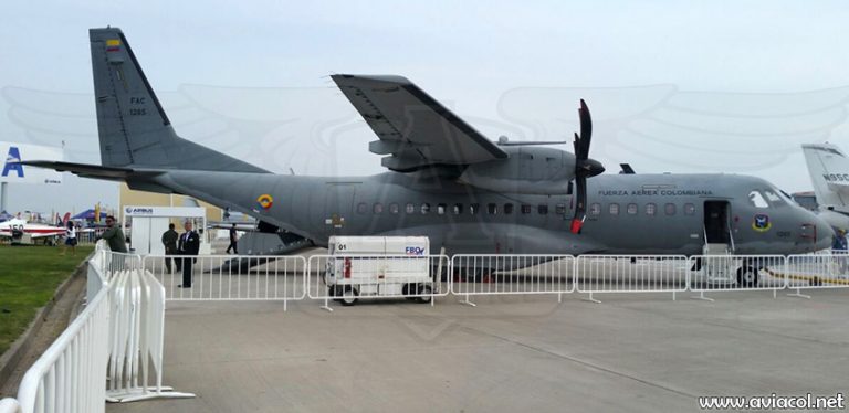 Avión C295M de la FAC en FIDAE 2016