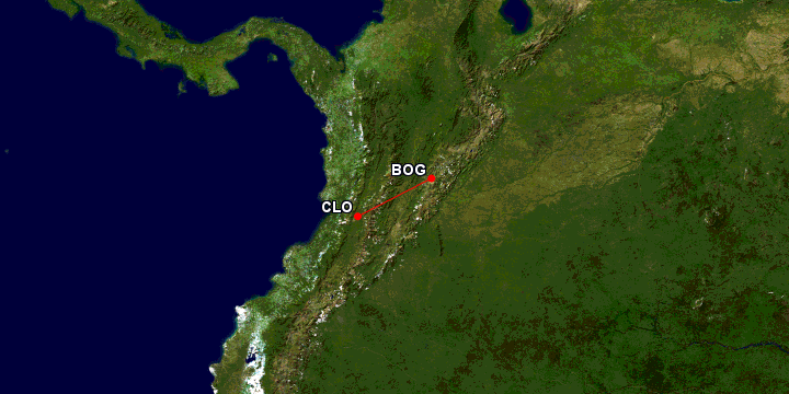 Ruta aérea en Colombia