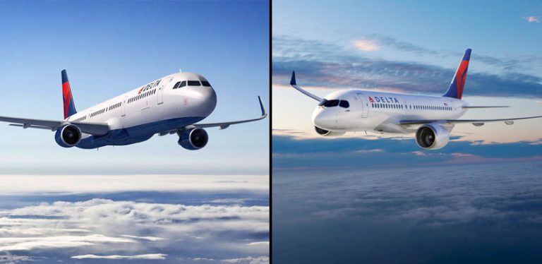 Airbus A321 y Bombardier CSeries en colores de Delta