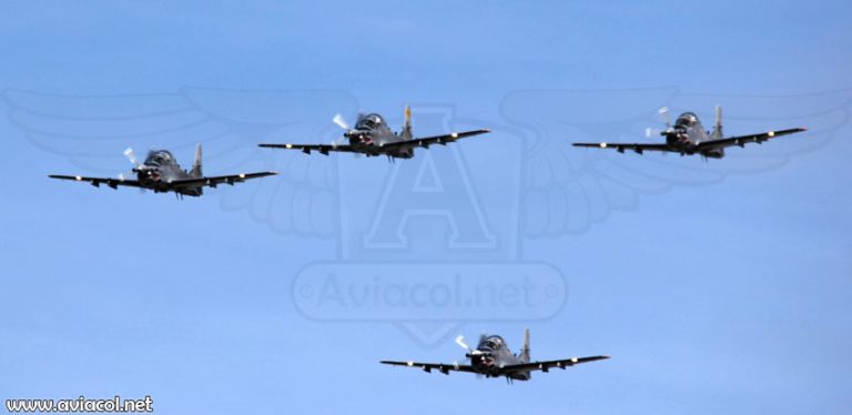 Aviones A-29B Super Tucano de la FAC