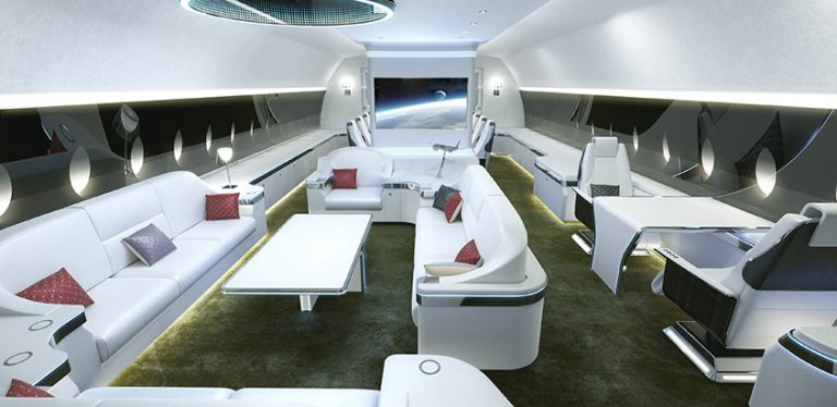 Interior de un Airbus ACJ350