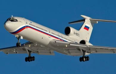 Tupolev 154 en aproximación final al Aeropuerto Chkalovsky que sirve a la ciudad de Shchyolkovo, Rusia