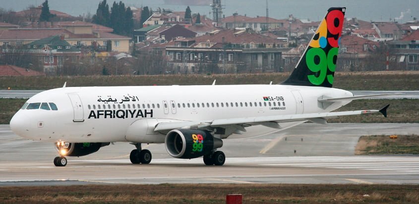 Airbus A320 de Afriqiyah como el secuestrado en Malta.
