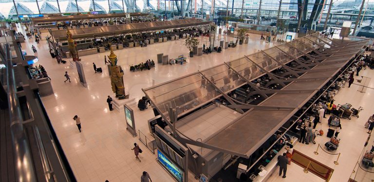 Vista del Aeropuerto Internacional de Bangkok