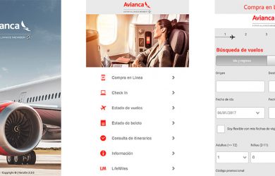 Vista de la App de Avianca.