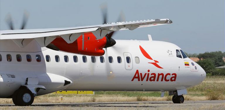 ATR 72 de Avianca en rodaje.