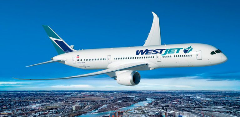 Render de un Boeing 787-9 de WestJet.