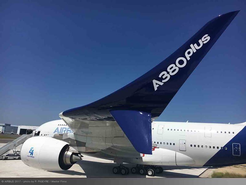 Airbus A380plus en el París Air Show 2017.