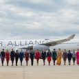 Auxiliares de vuelo de Star Alliance en la celebración del aniversario.