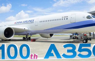 Entrega del A350XWB No. 100 a China Airlines en Toulouse, Francia.