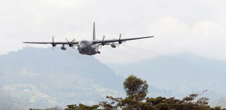 Demostración del sistema MFFS II en Hércules C-130 de la Fuerza Aérea Colombiana (FAC).