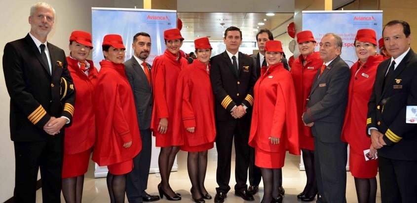 Tripulación de Avianca en los vuelos del Papa Francisco a Colombia.