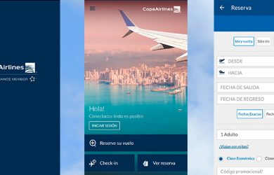 Vista de la nueva aplicación (App) de Copa Airlines.