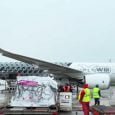 Airbus A350 que transportó ayudas de la Cruz Roja por Huracán Irma.