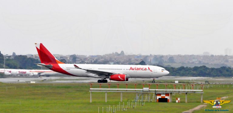 Airbus A330-200 de Avianca Colombia en São Paulo, Brasil.